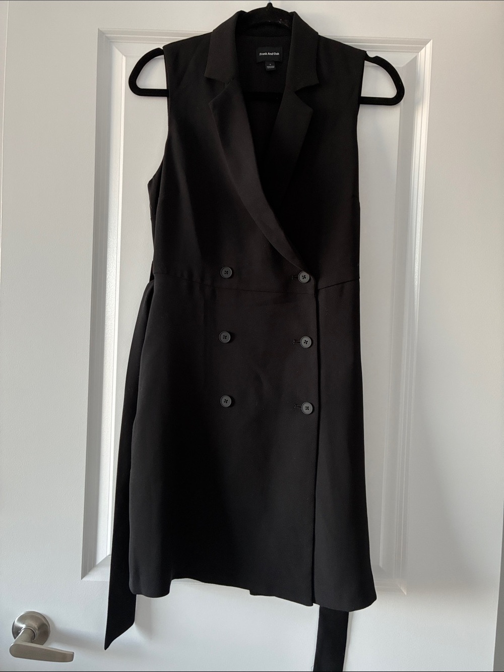 Frank And Oak Size M Trench Vest Dress - Black